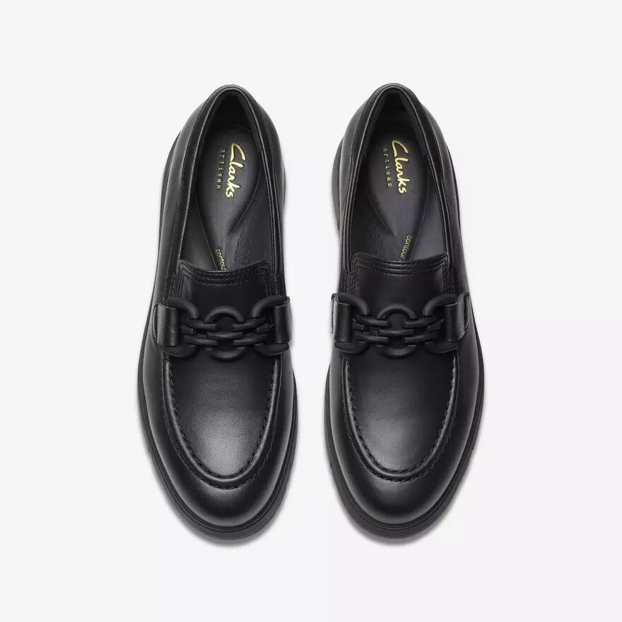 Loriini Izzy Damen-Loafer aus schwarzem Leder Loriini Izzy Damen-Loafer aus schwarzem Leder
