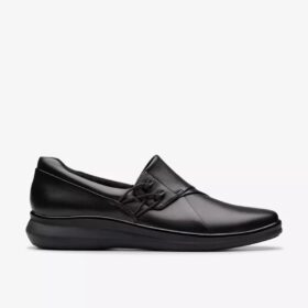 Lynell Slip – Schwarze Leder-Slip-Ons für Damen
