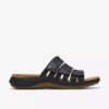 Maelynn Abby – flache Damensandalen aus schwarzem Leder