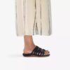 Maelynn Abby – flache Damensandalen aus schwarzem Leder