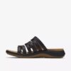 Maelynn Abby – flache Damensandalen aus schwarzem Leder