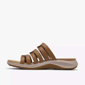 Maelynn Abby – flache Sandalen aus hellbraunem Leder für Damen