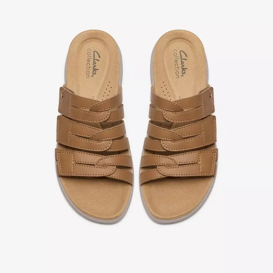 Maelynn Abby – flache Sandalen aus hellbraunem Leder für Damen Maelynn Abby – flache Sandalen aus hellbraunem Leder für Damen