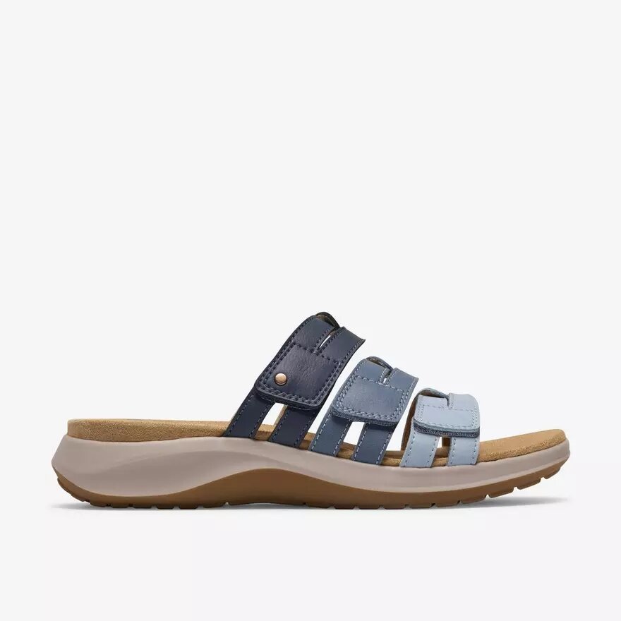 Maelynn Abby – Kombinierte flache Sandalen für Damen in Blau Maelynn Abby – Kombinierte flache Sandalen für Damen in Blau