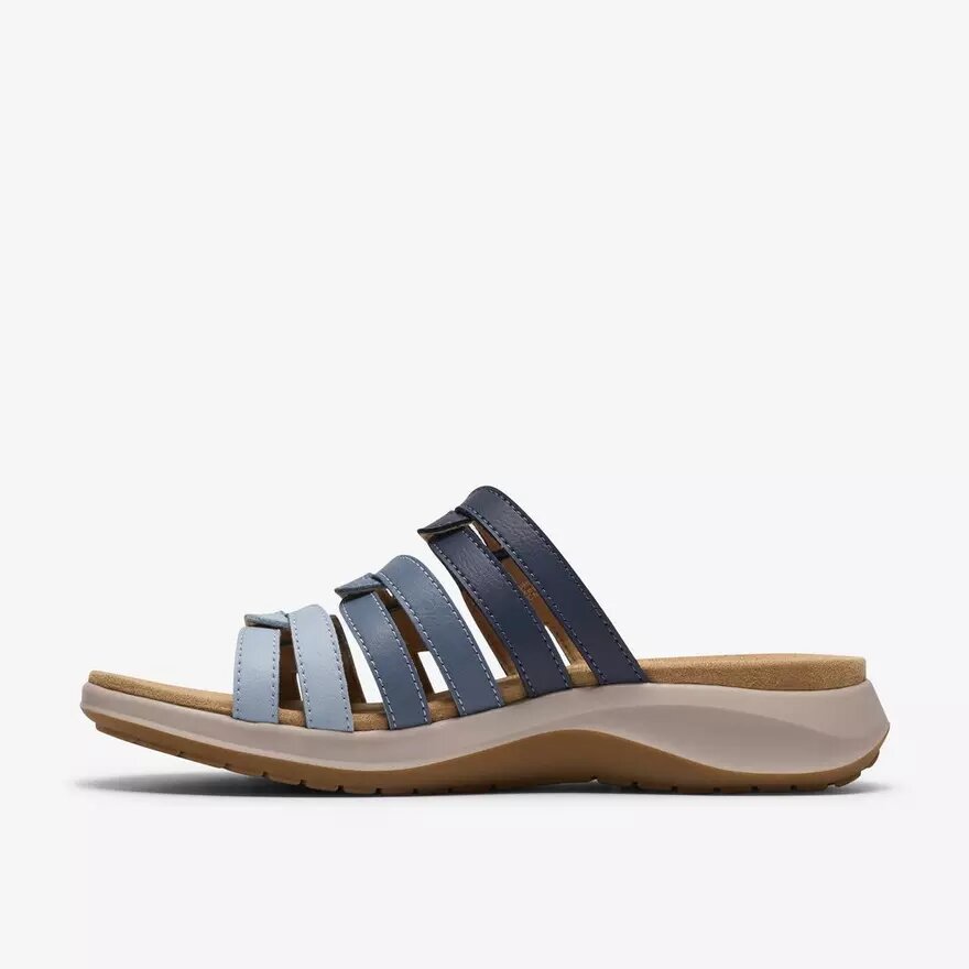 Maelynn Abby – Kombinierte flache Sandalen für Damen in Blau Maelynn Abby – Kombinierte flache Sandalen für Damen in Blau