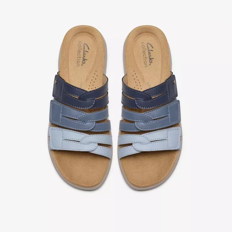 Maelynn Abby – Kombinierte flache Sandalen für Damen in Blau Maelynn Abby – Kombinierte flache Sandalen für Damen in Blau