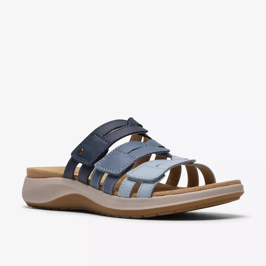 Maelynn Abby – Kombinierte flache Sandalen für Damen in Blau Maelynn Abby – Kombinierte flache Sandalen für Damen in Blau