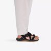 Maelynn Gem – flache Sandalen für Damen aus schwarzem Nubukleder