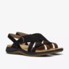 Maelynn Gem – flache Sandalen für Damen aus schwarzem Nubukleder