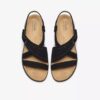 Maelynn Gem – flache Sandalen für Damen aus schwarzem Nubukleder