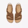 Maelynn Gem Tan Nubuk-Flache Sandalen für Damen
