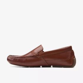 Markman Plain Herren-Mokassin-Loafer aus dunkelbraunem Leder
