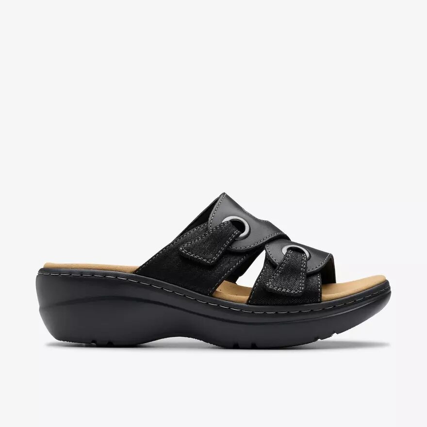Merliah2 Cove Keilabsätze für Damen aus schwarzem Leder Merliah2 Cove Keilabsätze für Damen aus schwarzem Leder