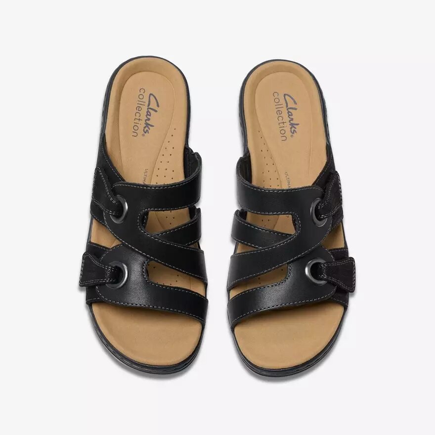 Merliah2 Cove Keilabsätze für Damen aus schwarzem Leder Merliah2 Cove Keilabsätze für Damen aus schwarzem Leder