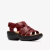 Merliah2 Keilabsatzschuhe für Damen aus rubinrotem Leder Merliah2 Keilabsatzschuhe für Damen aus rubinrotem Leder