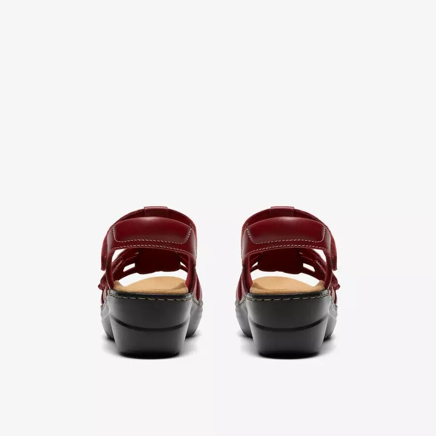 Merliah2 Keilabsatzschuhe für Damen aus rubinrotem Leder Merliah2 Keilabsatzschuhe für Damen aus rubinrotem Leder