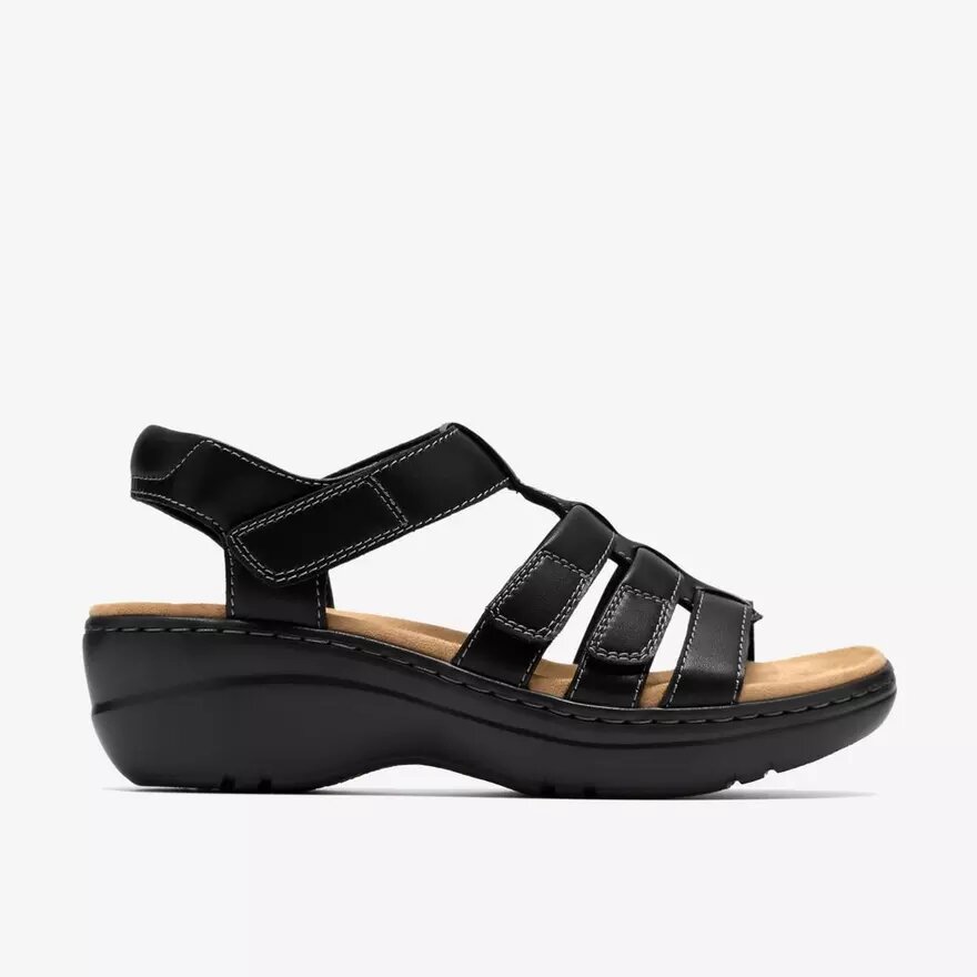 Merliah2 Ruby Damen-Keilabsatzschuhe aus schwarzem Leder Merliah2 Ruby Damen-Keilabsatzschuhe aus schwarzem Leder
