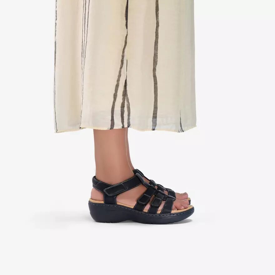 Merliah2 Ruby Damen-Keilabsatzschuhe aus schwarzem Leder Merliah2 Ruby Damen-Keilabsatzschuhe aus schwarzem Leder