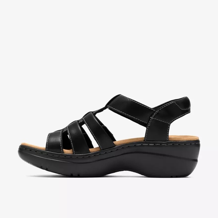 Merliah2 Ruby Damen-Keilabsatzschuhe aus schwarzem Leder Merliah2 Ruby Damen-Keilabsatzschuhe aus schwarzem Leder