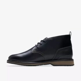 Monahan Chukka Herrenstiefel, schwarz, glattes Leder