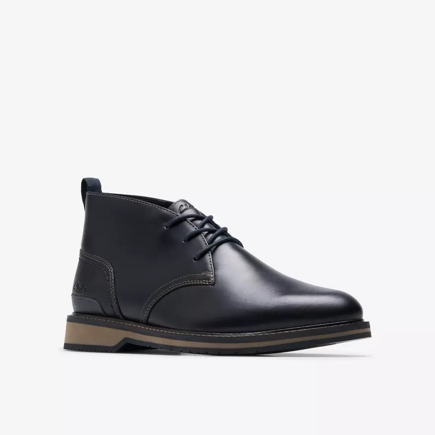 Monahan Chukka Herrenstiefel, schwarz, glattes Leder Monahan Chukka Herrenstiefel, schwarz, glattes Leder