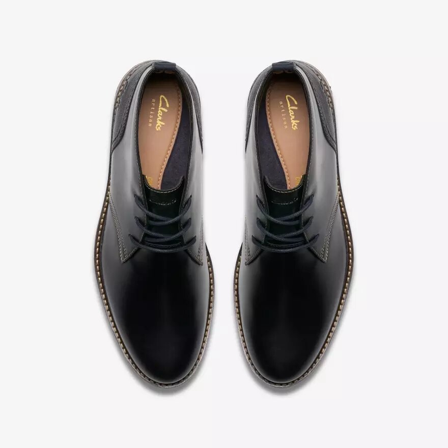 Monahan Chukka Herrenstiefel, schwarz, glattes Leder Monahan Chukka Herrenstiefel, schwarz, glattes Leder