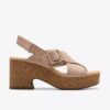 Nerisa West Sand Nubuk-Keilabsatzschuhe für Damen