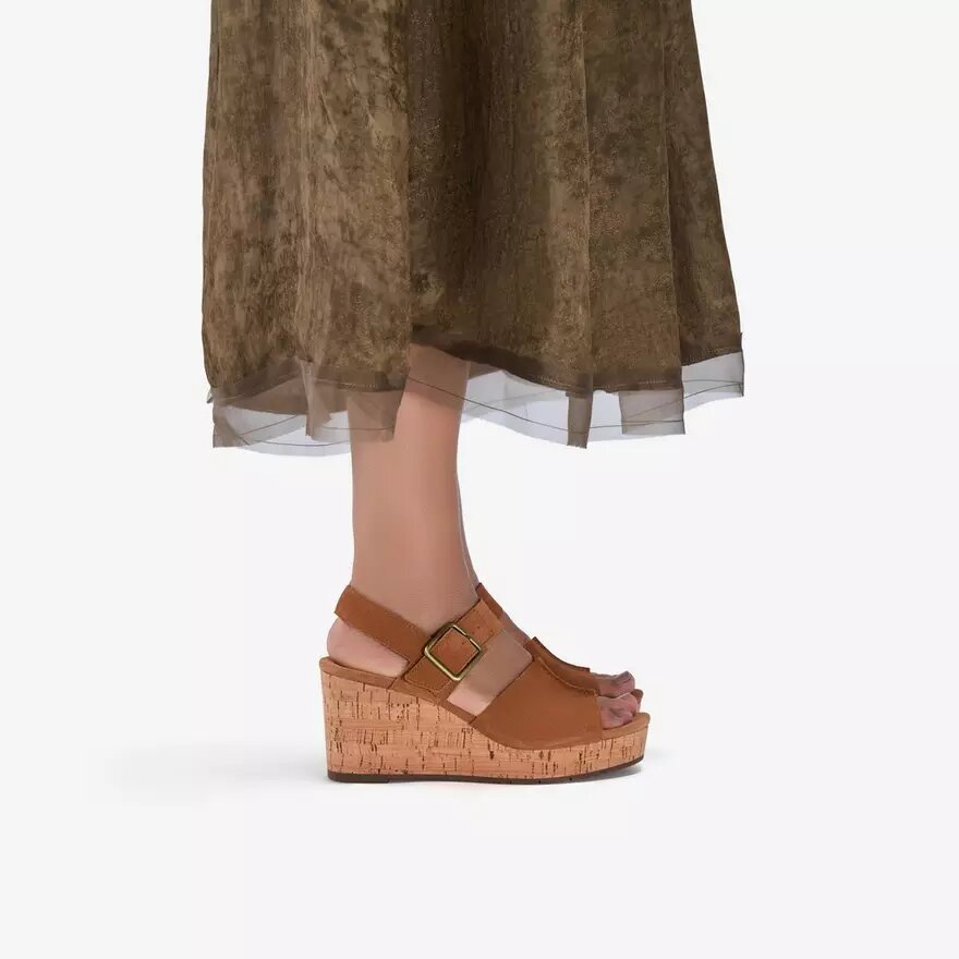 Sabina Dream Keilabsatzschuhe für Damen aus hellbraunem Wildleder Sabina Dream Keilabsatzschuhe für Damen aus hellbraunem Wildleder