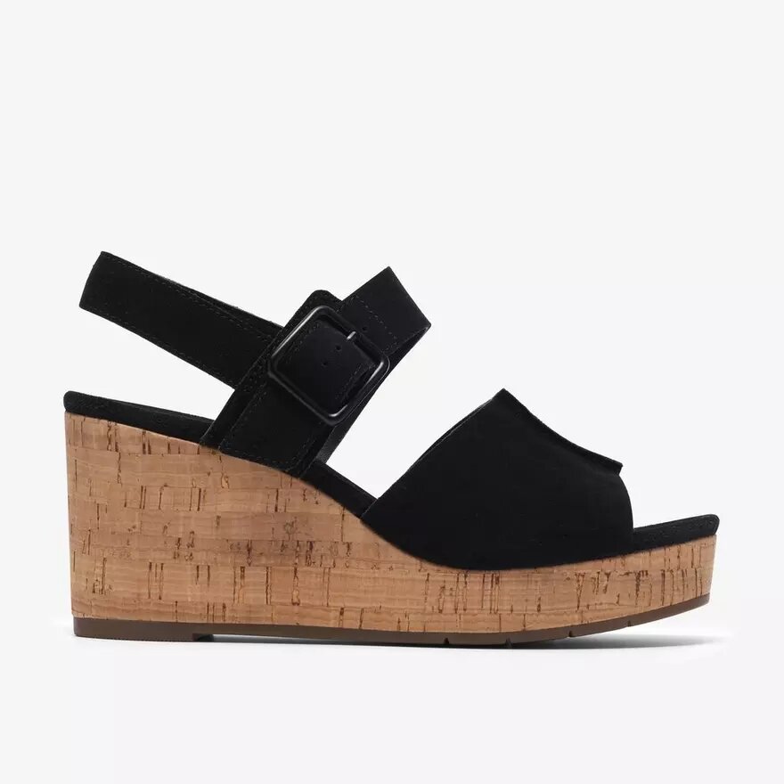 Sabina Dream Keilabsatzschuhe für Damen aus schwarzem Wildleder Sabina Dream Keilabsatzschuhe für Damen aus schwarzem Wildleder