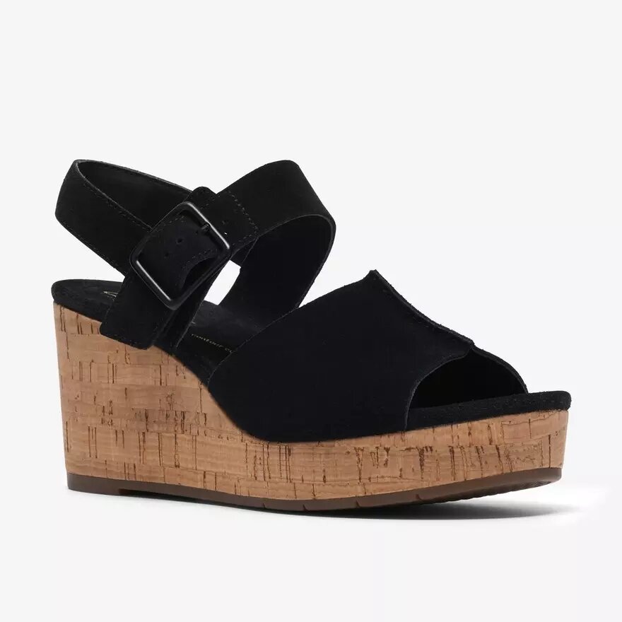Sabina Dream Keilabsatzschuhe für Damen aus schwarzem Wildleder Sabina Dream Keilabsatzschuhe für Damen aus schwarzem Wildleder