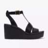 Sabina Hope Keilabsatzschuhe für Damen aus schwarzem Leder Sabina Hope Keilabsatzschuhe für Damen aus schwarzem Leder