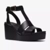 Sabina Hope Keilabsatzschuhe für Damen aus schwarzem Leder Sabina Hope Keilabsatzschuhe für Damen aus schwarzem Leder