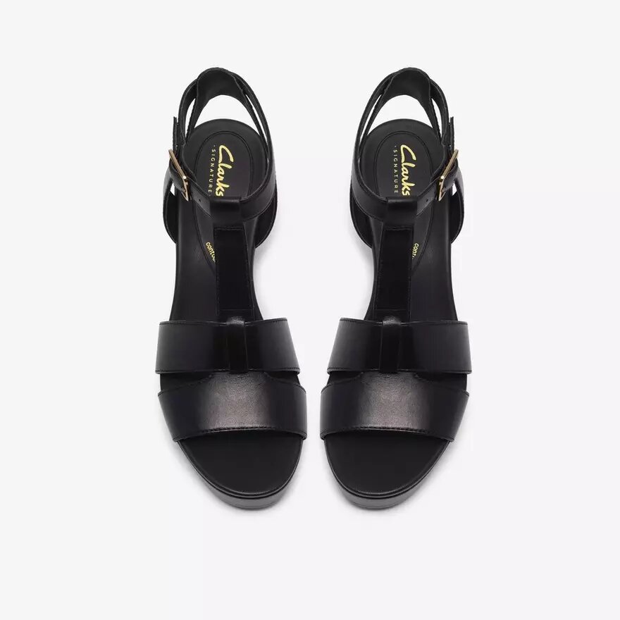 Sabina Hope Keilabsatzschuhe für Damen aus schwarzem Leder Sabina Hope Keilabsatzschuhe für Damen aus schwarzem Leder