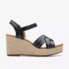 Sabina Strap – Keilabsatzschuhe aus schwarzem Leder für Damen Sabina Strap – Keilabsatzschuhe aus schwarzem Leder für Damen