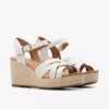 Sabina Strap Keilabsatzschuhe für Damen aus cremefarbenem Leder Sabina Strap Keilabsatzschuhe für Damen aus cremefarbenem Leder