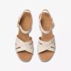 Sabina Strap Keilabsatzschuhe für Damen aus cremefarbenem Leder Sabina Strap Keilabsatzschuhe für Damen aus cremefarbenem Leder