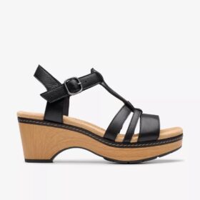 Seannah Madi Keilabsatzschuhe aus schwarzem Leder für Damen