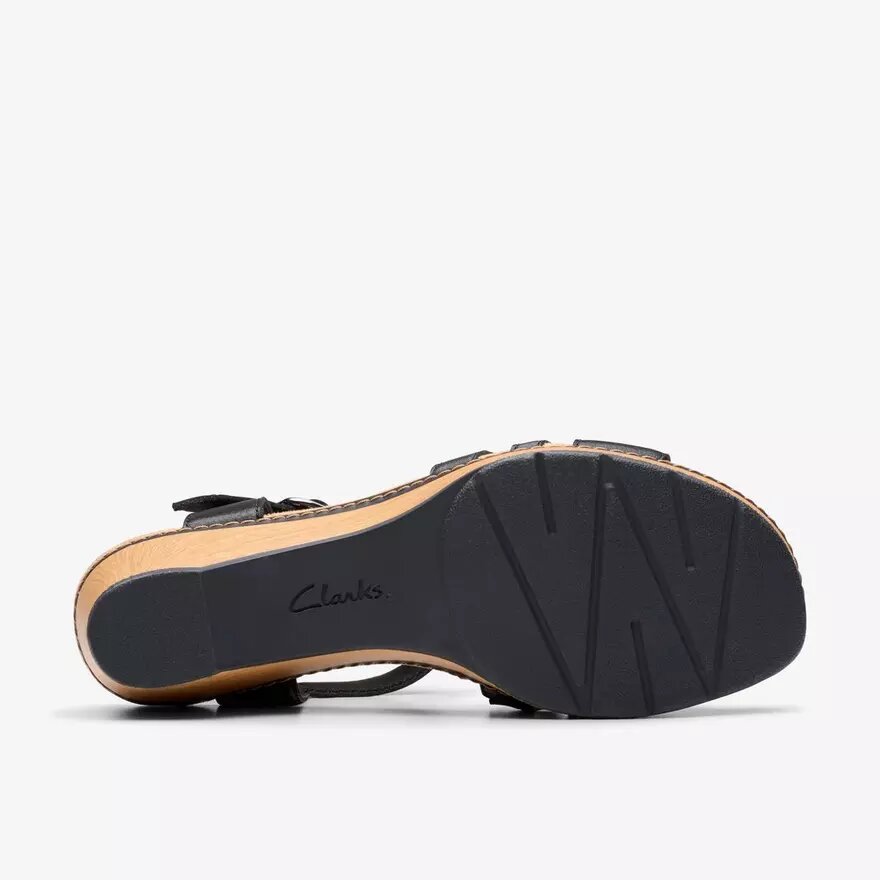 Seannah Madi Keilabsatzschuhe aus schwarzem Leder für Damen Seannah Madi Keilabsatzschuhe aus schwarzem Leder für Damen