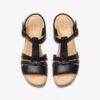Seannah Madi Keilabsatzschuhe aus schwarzem Leder für Damen Seannah Madi Keilabsatzschuhe aus schwarzem Leder für Damen