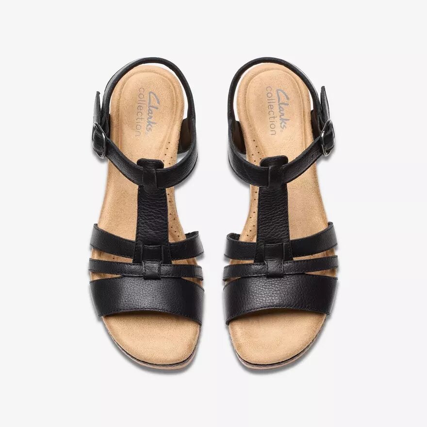 Seannah Madi Keilabsatzschuhe aus schwarzem Leder für Damen Seannah Madi Keilabsatzschuhe aus schwarzem Leder für Damen