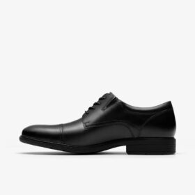 Steadwell Cap – Schwarze Herren-Oxford Schuhe aus Leder