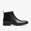 Steadwell Zip Herren-Anzugstiefel aus schwarzem Leder Steadwell Zip Herren-Anzugstiefel aus schwarzem Leder