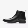 Steadwell Zip Herren-Anzugstiefel aus schwarzem Leder Steadwell Zip Herren-Anzugstiefel aus schwarzem Leder