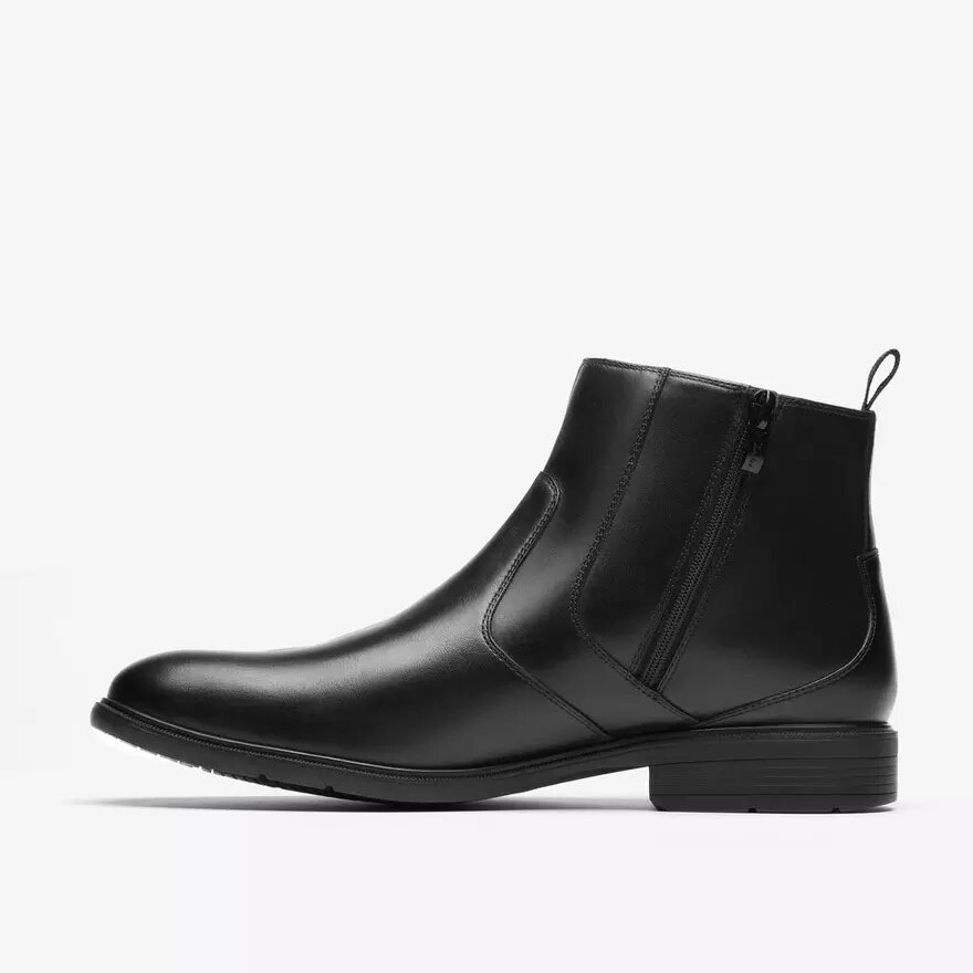 Steadwell Zip Herren-Anzugstiefel aus schwarzem Leder Steadwell Zip Herren-Anzugstiefel aus schwarzem Leder