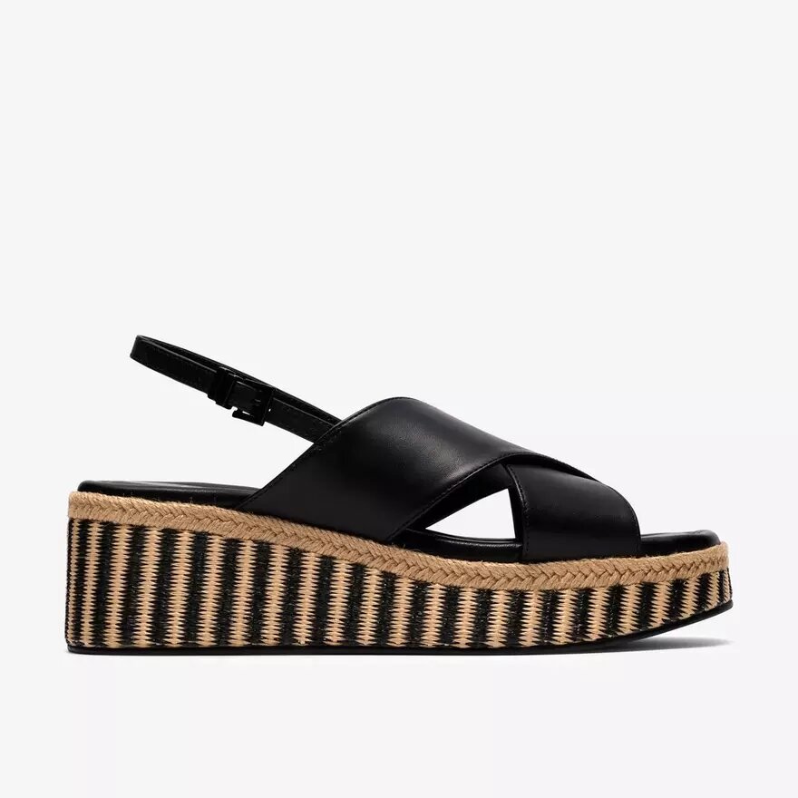 Tessiah Cross2 Schwarze Keilabsätze für Damen Tessiah Cross2 Schwarze Keilabsätze für Damen