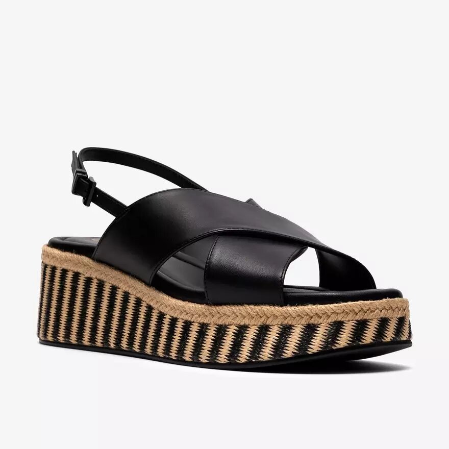 Tessiah Cross2 Schwarze Keilabsätze für Damen Tessiah Cross2 Schwarze Keilabsätze für Damen