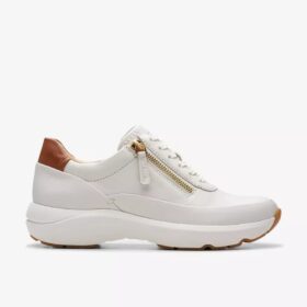 Tivoli Zip Damen-Sneaker aus cremefarbenem Leder Tivoli Zip Damen-Sneaker aus cremefarbenem Leder