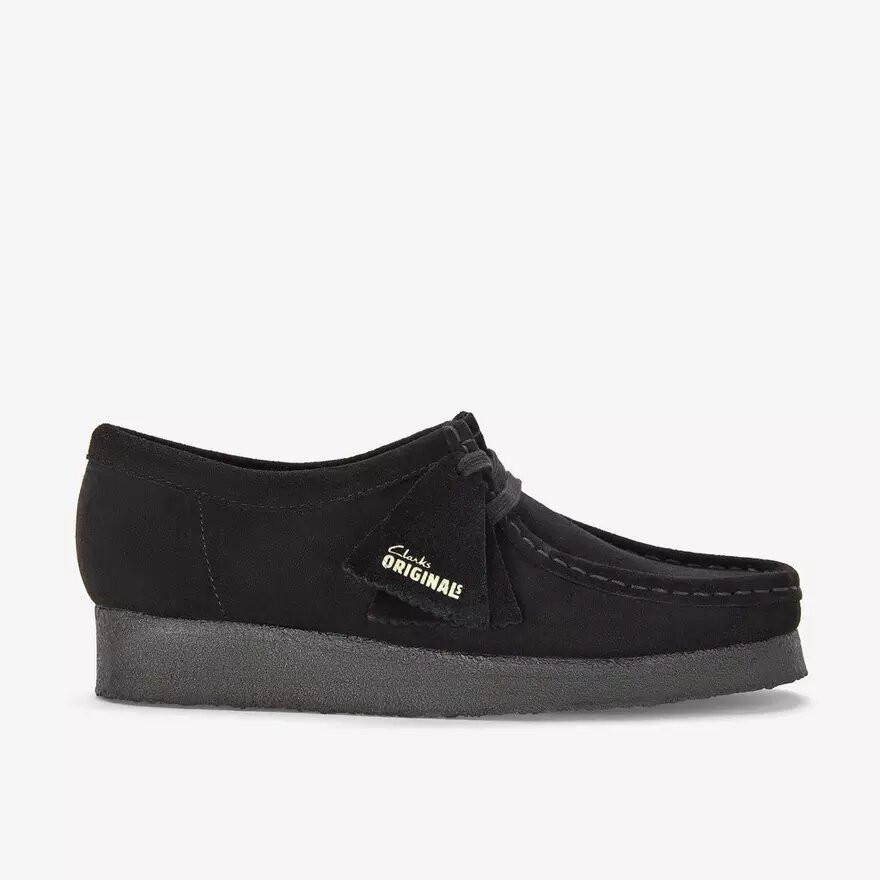 Wallabee™-Damenschuhe aus schwarzem Wildleder Wallabee™-Damenschuhe aus schwarzem Wildleder