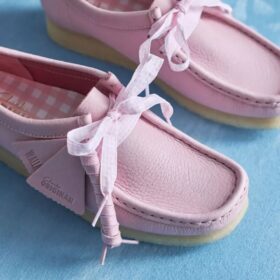 Wallabee für Damen aus Leder in Babyrosa