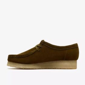 Wallabee für Damen aus olivfarbenem Wildleder Wallabee für Damen aus olivfarbenem Wildleder
